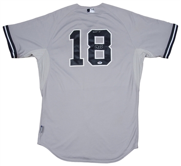 2015 Didi Gregorius Game Used and Signed/Inscribed New York Yankees Road Jersey (Steiner & PSA/DNA)